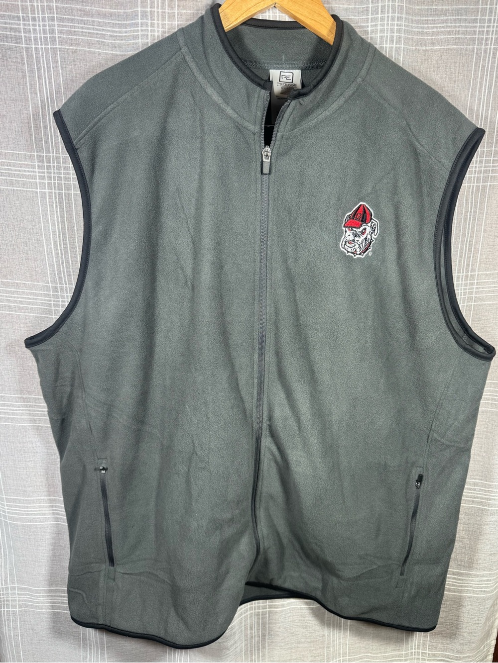 Georgia Bulldogs UGA ProEdge Men’s 2XL Gray Fleece Full Zip Vests